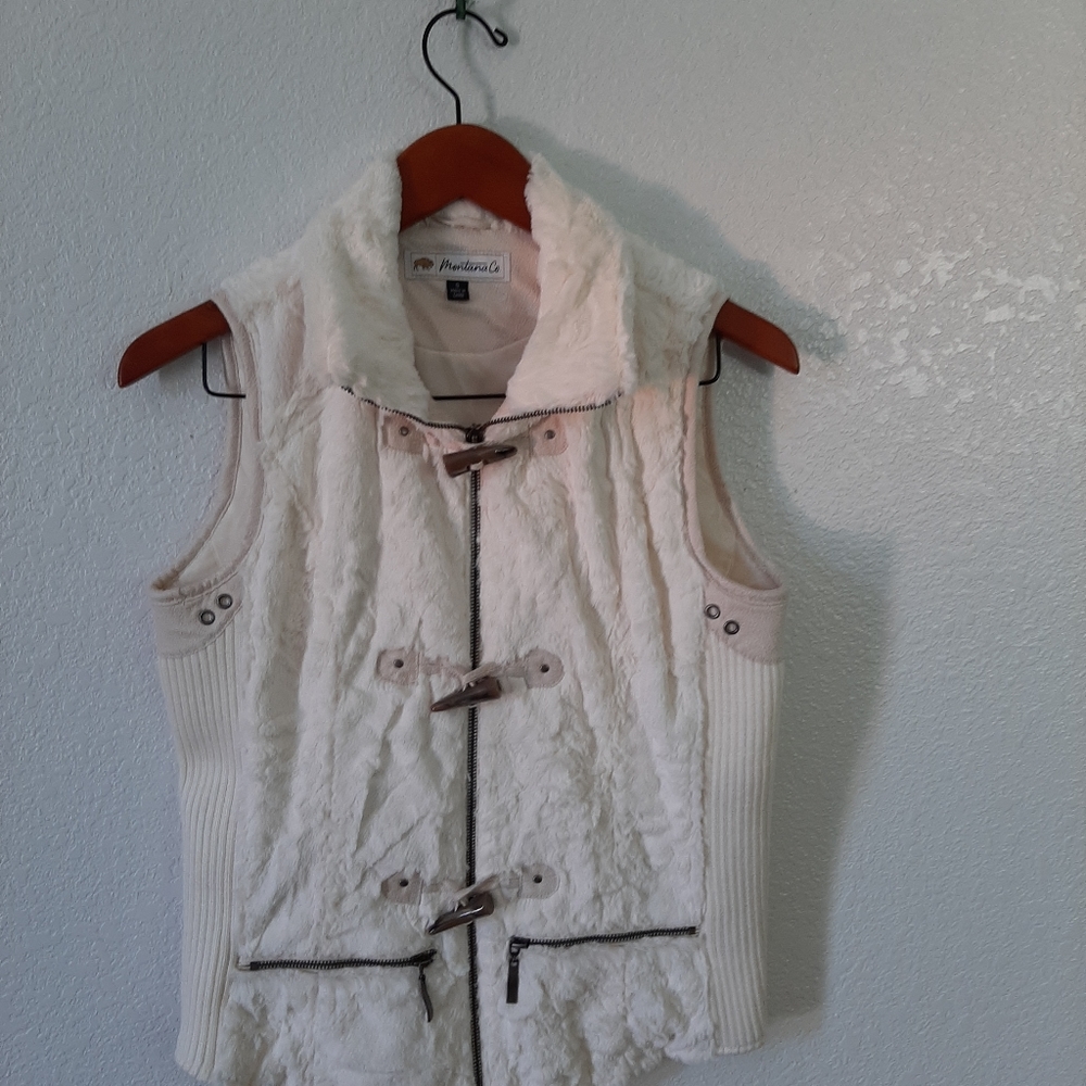 SLEEVELESS POCKETED FAUX VEST SIZE S